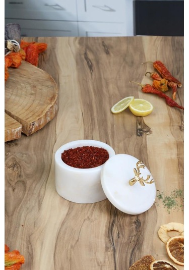 Mermer Tuzluk Baharatlık Doğal Mermer El Yapımı Mermer Baharatlık