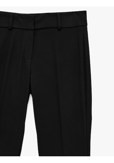 Koton Slim Fit İspanyol Paça Kumaş Pantolon Siyah 6sak40142pw Siyah