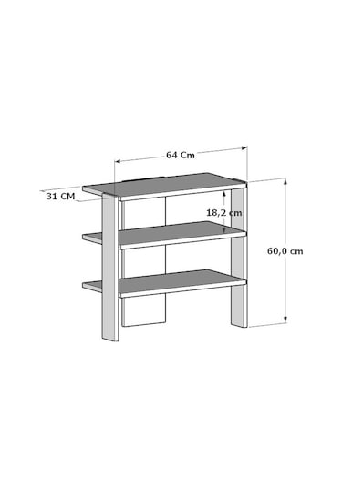 Vuhan Raflı Ayakkabılık Beyaz
