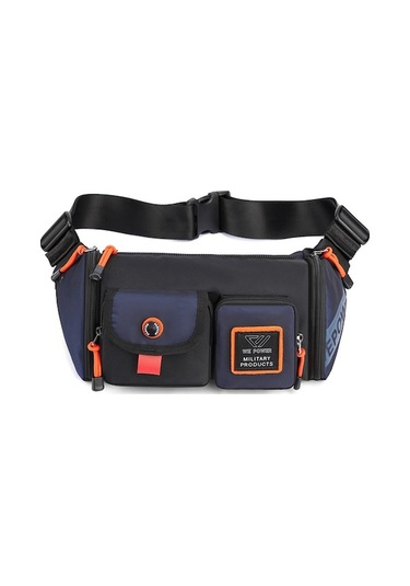 Wepower 5601 Şık Rahat Erkek Göğüs Çantası Su Geçirmez Naylon Tek Omuz Crossbody Çanta Koyu Mavi Koyu Mavi