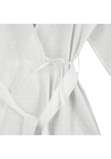 Pearl Dantelli Kadın Bride Gelin Sabahlığı Beyaz