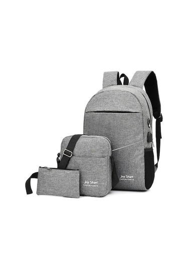 Novahub Gri Yeni Varış Sırt Çantası Omuz Çantası Erkek İş Dizüstü Sırt Çantası Eğlence Çantası Açık Seyahat Çantası Üç Parçalı Takım Elbise Gri