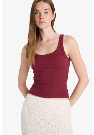 Defacto Fitted U Yaka Fitilli Kaşkorse Atlet F7818ax25aubr115 Bordo