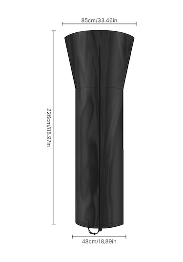 Hangfox 210d Oksford Kumaşlı Dış Mekan Isıtıcı Koruması - Sırtıç, Su Geçirmez, Uv Dayanıklı - Fermuar Ve İç Çekmeceli - 226x85x48cm Siyah