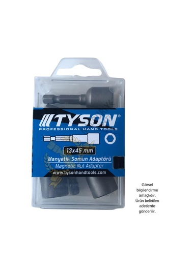 Kupa Tyson Manyetik Somun Sıkma Adaptörü - 13 Mm. - 4.5 Cm. - 5 Adet