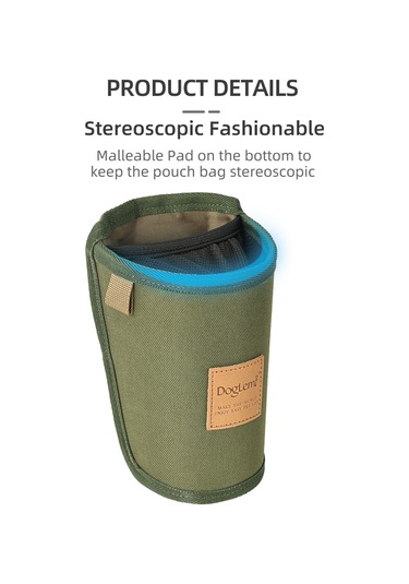 Geeksen Köpek Eğitim Atıştırmalık Çantası - Dışarıda Taşınabilir, Polyester Materyal, Asker Yeşili, 12x9x18cm