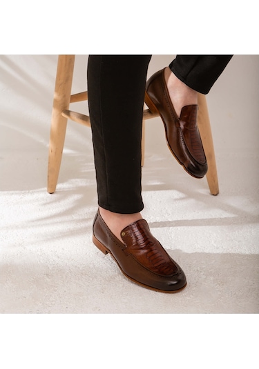 Tamer Tanca Erkek Hakiki Deri Taba Makosen Ayakkabı 477 48297 Erk Ayk Y22 Taba Bufalo/taba Deve Taba