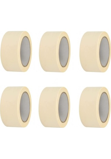 6 Adet Maskeleme Bandı Boya Bandı 36mm X 25m Kağıt Bant