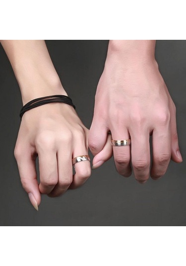 Sevgilisi Yüzük Düğün Altın Alaşım Titanyum Çelik Bant Gelin Takı Aksesuar Erkekler Ve Kadınlar Için Boy's 6 Altın
