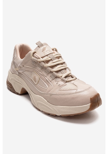 Luvishoes Letty Bej Baskı Fileli Kadın Spor Ayakkabı Bej