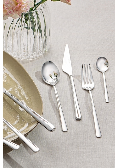 Emsan Ladin 84 Parça 12 Kişilik Çatal Kaşık Bıçak Seti Kutulu Gümüş