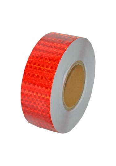 NYF Petekli Fosfor Bant Reflektiv 5,5 cm x 50 Mt Kırmızı (Emark B