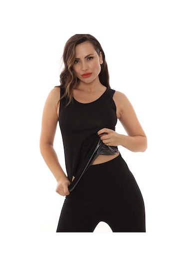 Sauna Suit Ekstra Terle Incelten Unisex Termal Sauna Altüst Takım Siyah