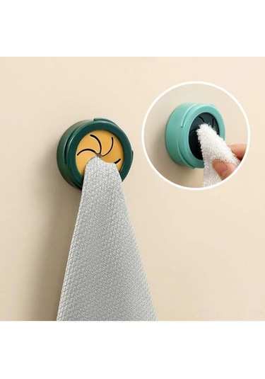 Honmex 3'lü Sürekli Tutucu Banyo Ve Mutfak Mendil Kancaları - Hızlı Montaj, Kauçuk Petal, Dayanıklı Plastik Yeşil