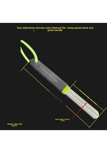 Yuntech01 Diamantlı İki Yönlü Olta İğnesi Taslak Aleti, Siyah-yesil Kollü, Dayanıklı Taş İle Keskinleştirme, Avcılar İçin Zirve Performans