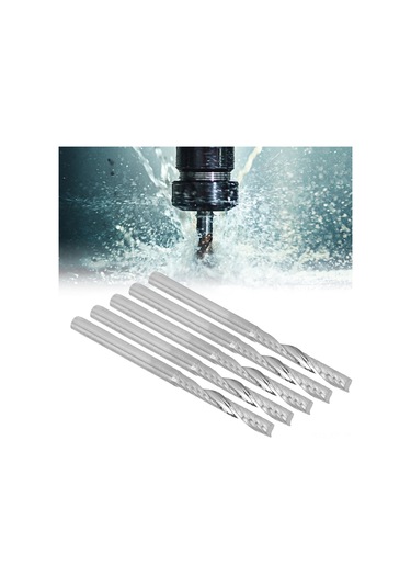 Youmex 5 Adet Tungsten Çelik Spiralli Freze: 3.175mm Uç, 22mm Blok Uzunluğu - Ahşap Oyma Aksesuarı, Keskin Ve Dayanıklı