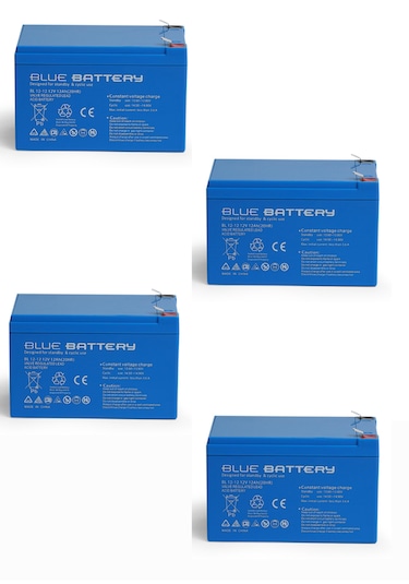 4 Adet Blue Battery 12v 12ah Bakımsız Kuru Akü 2026 Ocak Üretim