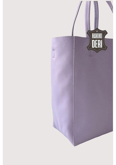 Hakiki Deri Kadın El Çantası Lila Smr8751 Lila
