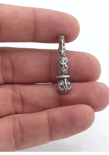 Midyat Nurtaş Gümüş Elif Vav İşlemeli 925 Ayar Gümüş Tesbih İmamesi 201023442