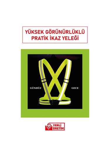 Pratik Fosforlu İkaz Yeleği 15 Li Paket Reflektörlü, Hafif Ve Rahat Güvenlik Yeleği