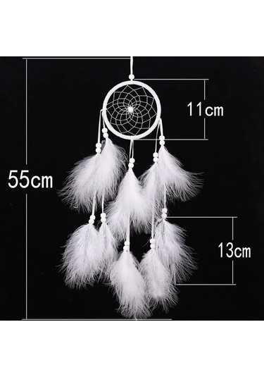 Ruicoo "rüya Kapanı - Dekoratif Ve Şık Duvar Süsü, Kötü Rüyaları Uzaklaştırır 55 Cm " Beyaz