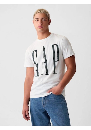 Everyday Soft Gap Logo Erkek T-shirt Beyaz-6058 Beyaz