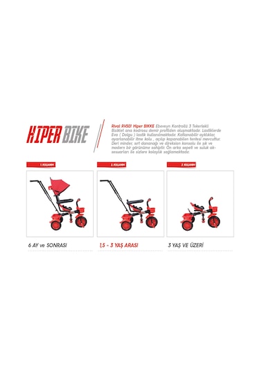 Rival RV501 Hiper Bike Kontrollü 3 Tekerlekli Bisiklet