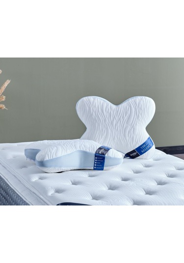 Doqu Visco Kelebek Yastık 055x046 Beyaz
