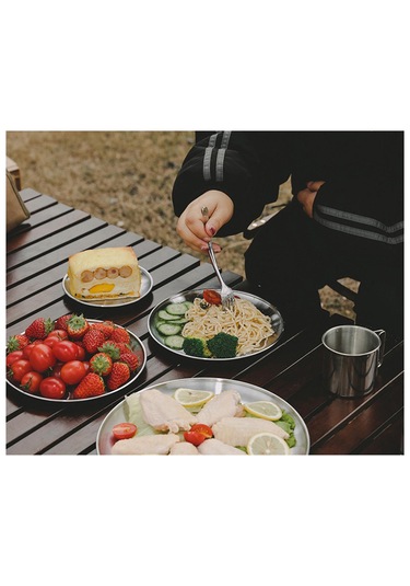 Dolıty 5 Adet Paslanmaz Çelik Yemek Tabağı Piknik Için Metal Gümüş