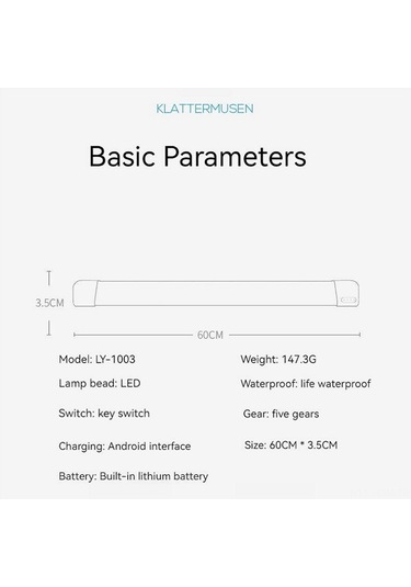 Suofeng Led Kamp Feneri 40cm 5 Işık Modu Parlak-ıslak-üst-dünya-alt Manyetik Usb Şarjlı Su Geçirmez 1800mah Ly-1003b Gümüş
