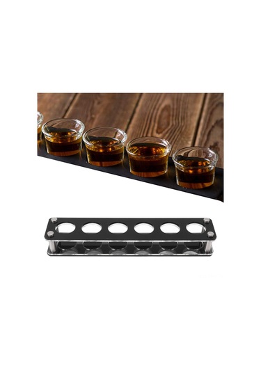 Hangfox Akrilik Malzeme 38mm Delikli 6'lı Stabile Şarap Bardağı Rafı - Dayanıklı, Kolay Kullanımlı Ve Masayı Temiz Tutar