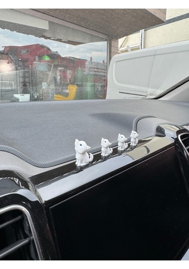 4 Parça Sevimli Kurt Ailesi Dikiz Aynası Süsü - Ayna Süsü Araba Süsü Torpido Süsü Oto Aksesuar