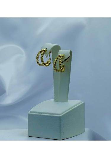 Yeni Sezon Vip Seri Paslanmaz Çelik Dorika'lı Altın Kaplama Küpe Gold