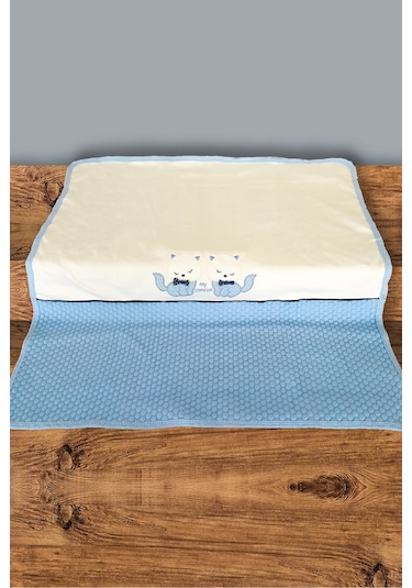 10 Parça Mavi Kedili Hastane Çıkışı Erkek Bebek Giyim Mavi