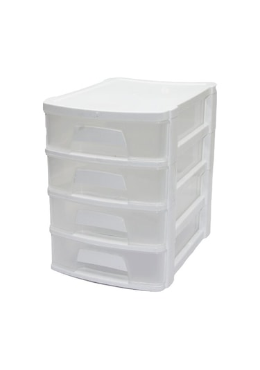 Tonton - No:2 Çekmece 4 Katlı 16.5x21.5x24cm Beyaz