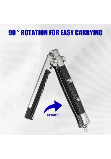 Katlanır Saç Tarağı Sakal Tarağı Kıllar Fırça Paslanmaz Çelik Basın Düğmesi Anahtarı Güzellik Taraklar Erkek Kadın Saç Stili Aksesuarları