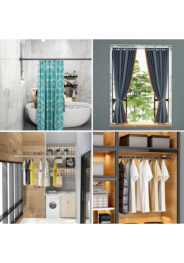 Kaymaz Yay Gerilim Perdahı 12 İle 18 İnç Arası Genişletilebilir Perde Çubuğu Delme Yok, Paslanmaz Banyo Dolabı Asma Direği Pencereler Veya Duş Banyo İçin Beyaz