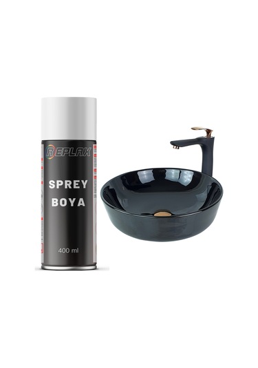 Siyah Mutfak Banyo Lavabo Evye Sprey Boyası Suya Dayanıklı 400 Ml