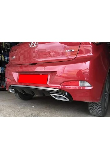 Hyundai İ20 Difüzör Parlak Siyah Egzoz Görünüm 2014 2015 2016 2017 2018 Arka-difizör-bodykit-ek