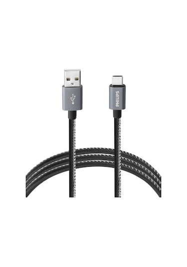 Philips 3A 60W Type-C Deri Kaplama Hızlı Şarj ve Data Kablosu