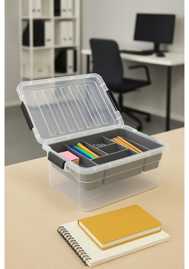 10,5 L Şeffaf Saklama Kutusu & Organizer Düzenleme Kutusu Şeffaf