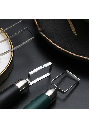 Qingmipy 304 Paslanmaz Çelik Küçük Kareli Karpuz Dilimleyici - Mümkün Her Meyve İçin Kesme Ve Dikme Aleti, Ev Ve Restoran Kullanıma Uygun, Stokta Wholesale Kare Şekilli Armut Kesi Trümpet Koyu Yeşil