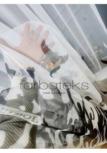 Tül Perde Bjk Karakartal Taraftar Siyah Beyaz 2kat Pileli Tül Perde Siyah-beyaz