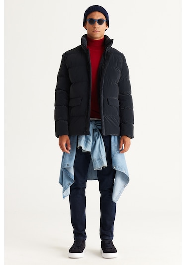 AC&Co / Altınyıldız Classics Erkek Kırmızı Standart Fit Normal Kesim Tam Balıkçı Yaka Pamuklu Triko 4A4923100007KMZM Kırmızı