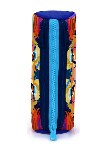 Coral High Kids Lacivert Saks Aslan Desenli Üç Bölmeli Kalem Çantası 22041