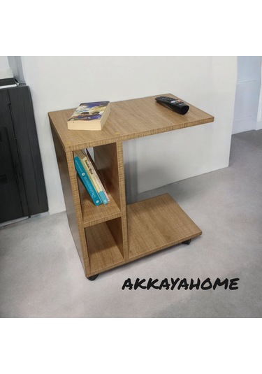 Tekerlekli Raflı C Sehpa, Koltuk Sehpası, Koltuk Yanı Sehpası, Ya