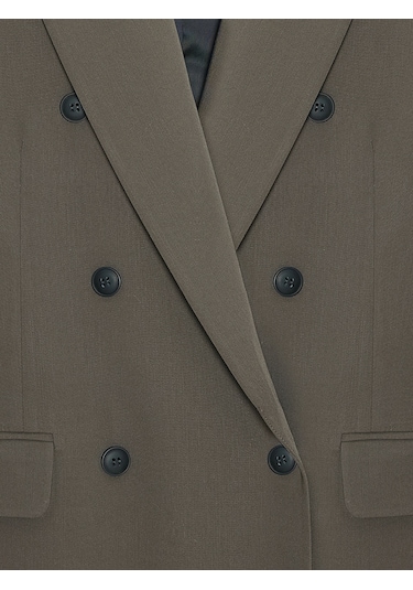 Dilvin 60784 Kruvaze Blazer Ceket-haki Haki