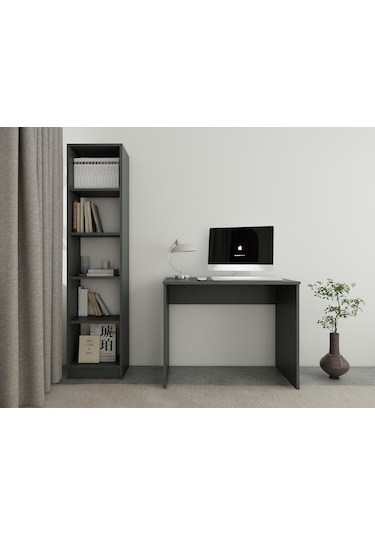 Ofis Çalışma Bilgisayar Masası Koyugri Koyu Gri