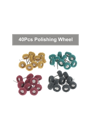 Yifomall 40 Adet T-tipi Mini Zımpara Taşlama Tekerleği - Çok Amaçlı Nylon Fiber Parlatma Başlığı