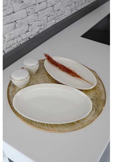 Digithome Semazen Porselen 2 Parça Kayık Servis Tabağı Seti 25 Cm - Tl4041130 C320.003